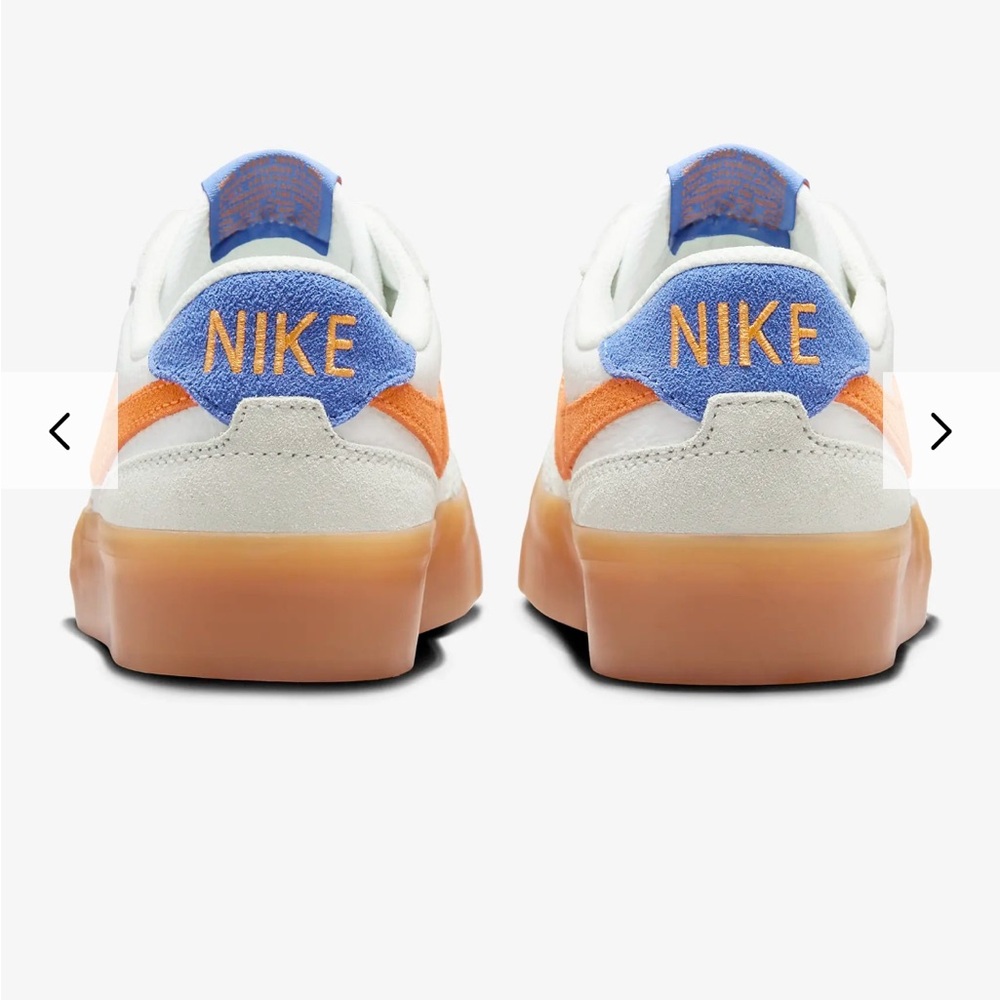 Nike Sneakers White and Orange with Distinctive Design